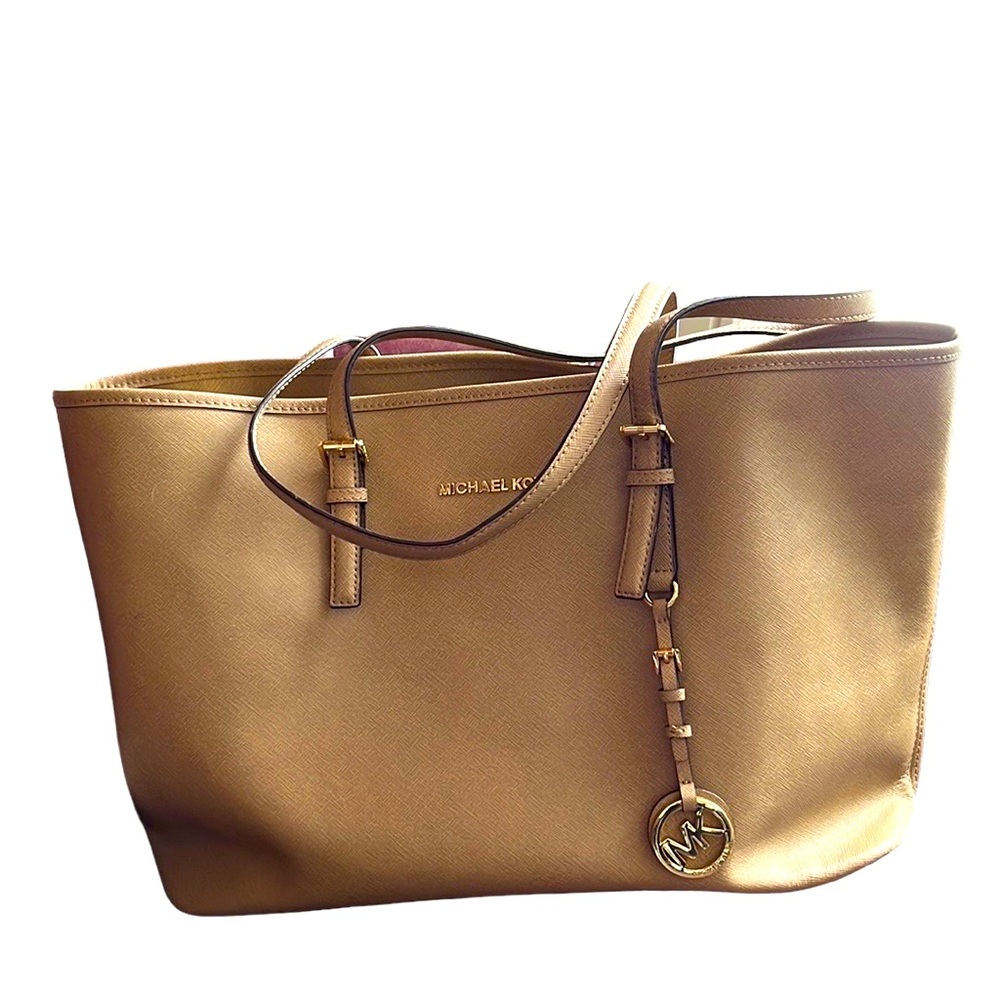 Michael Kors beige leather tote